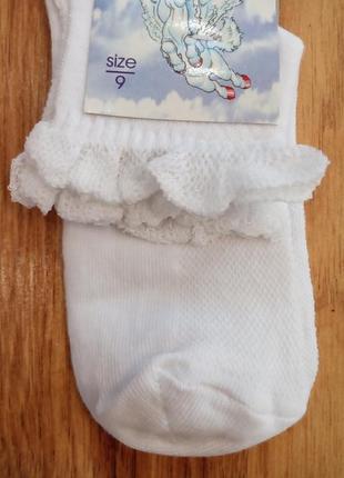 Білі дитячі бавовняні шкарпетки на 6-8 років2 фото