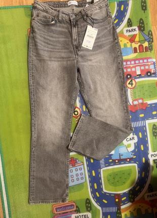 Zara trf stove pipe high waist сірі прямі джинси 42 р5 фото