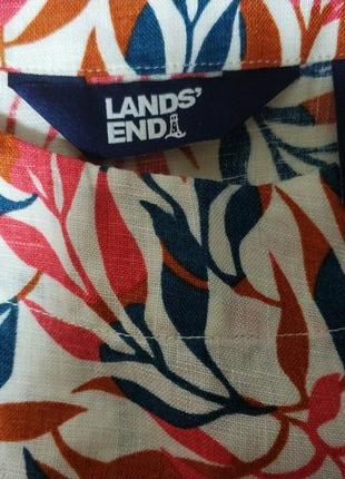 Lands'end льняная блузка блуза лен 100%pure linen бренд lands’end р.м5 фото