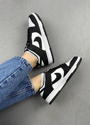 Кроссовки nike dunk low retro white black panda