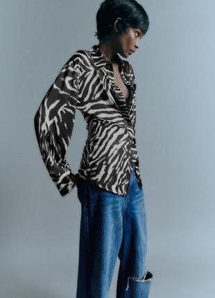 Сорочка з принтом «зебра» zara8 фото