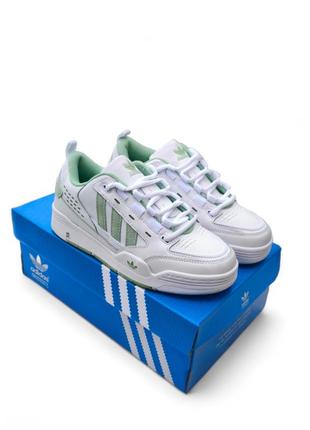 Женские кроссовки adidas originals adi2000 белые с оливкой🔥7 фото