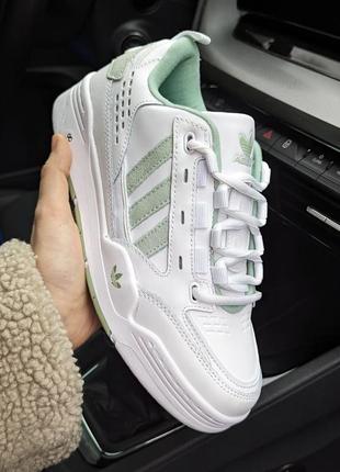 Жіночі кросівки adidas originals adi2000 білі з оливкою🔥