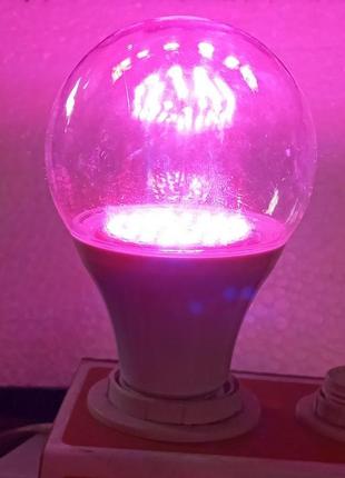 Світлодіодна лампа для рослин 9w a60 e27 lemanso2 фото