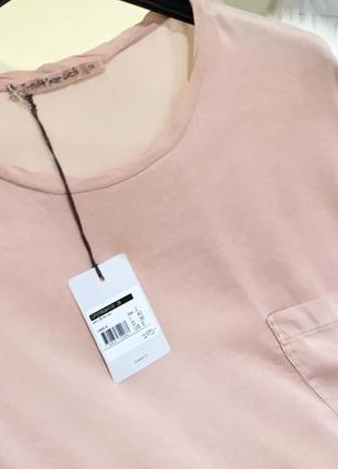 Нова.футболка нюдова з стрейч шовку брендова silk made in italy nude brush blouse оригінал size 2 s3 фото