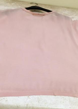Нова.футболка нюдова з стрейч шовку брендова silk made in italy nude brush blouse оригінал size 2 s4 фото
