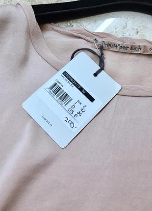 Нова.футболка нюдова з стрейч шовку брендова silk made in italy nude brush blouse оригінал size 2 s7 фото
