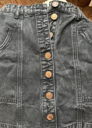 Коротка джинсова спідниця на ґудзиках6 фото