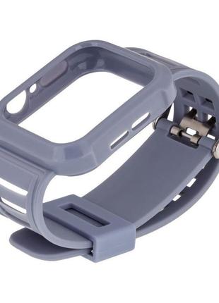 Ремінець для apple watch band silicone shine + protect case 44...
