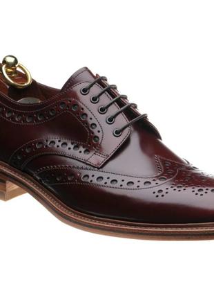 Броги , оксфорды , туфли loake dawson burgundy heavy wide fitting brogue