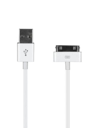 Кабель usb iphone 4 30-pin колір бiлий