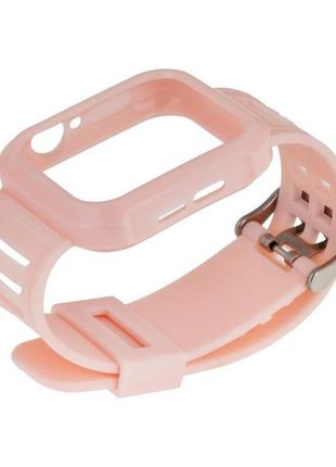 Ремінець для apple watch band silicone shine + protect case 44...1 фото