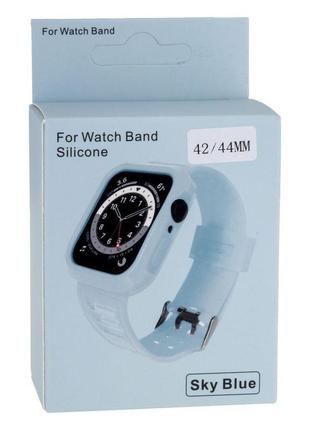 Ремінець для apple watch band silicone shine + protect case 44...3 фото