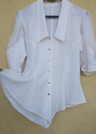 Белая красивая блуза5 фото