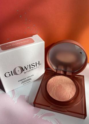 Оригинальный румяна huda beauty glowish cheeky vegan blush powder оттенок healthy peach