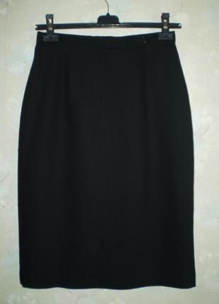 Черная юбка-карандаш р.m 46, вискоза с шерстью, ralph lauren