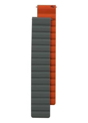 Ремінець для часов silicone link magnetic 20mm колір gray-orange