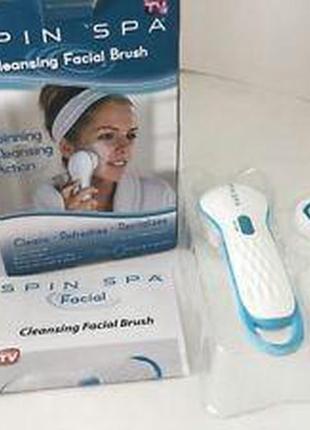 Щітка для чищення обличчя spin spa cleansing facial brush! засіб