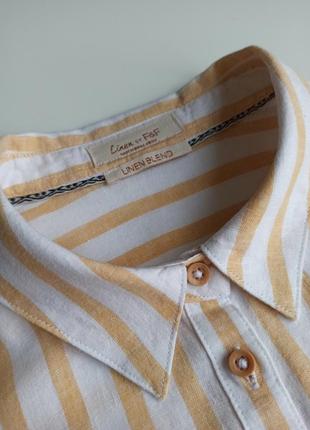 Красивая стильная блуза в полоску с содержанием льна6 фото