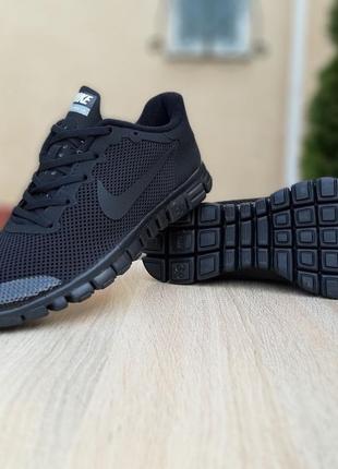 Nike free run 3.0 чорні зі шнурками3 фото