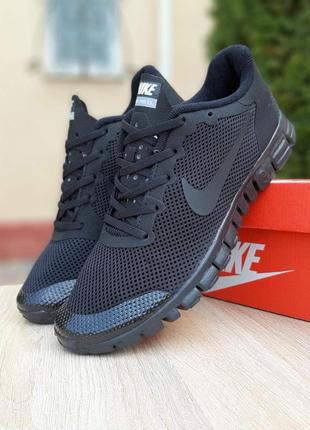 Nike free run 3.0 чорні зі шнурками4 фото