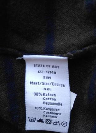 Коттон і кашемір! м'який фірмовий чоловічий светр, джемпер пуловер state of art р. 4хl.8 фото