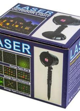 Новорічний вуличний лазерний проектор 2 кольори  x-laser xx-ls-807 rgb з пультом керування5 фото