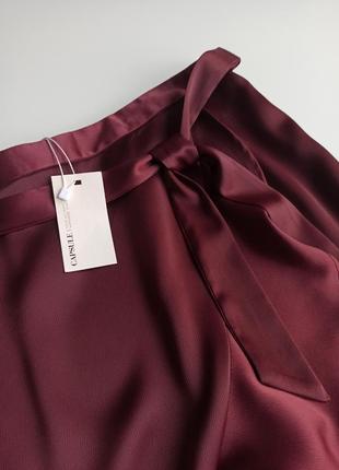 Красивейшая нарядная сатиновая юбка миди на запах4 фото