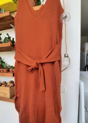 Теракотова сукня в рубчик zara 38 m3 фото