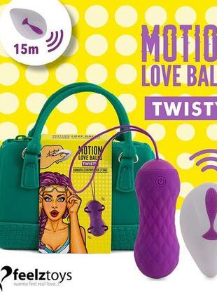 Вагинальные шарики с массажем и вибрацией feelztoys motion love balls twisty с пультом ду, 7 режимов 18+