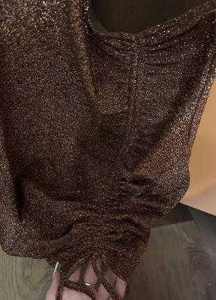 Платье с вырезом на животе h&amp;m divided шоколадное коричневое платье5 фото