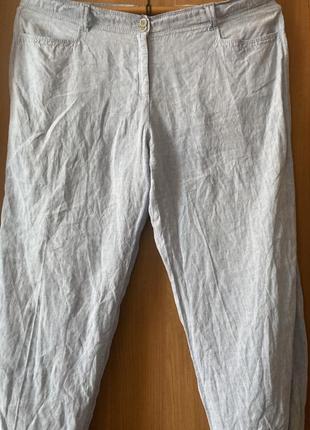 Брендовые брюки 100% лен вел.размера1 фото