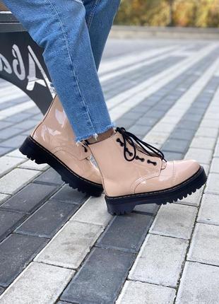 Dr martens jadon yellow fur, зимові черевики доктор мартінс жадон з хутром