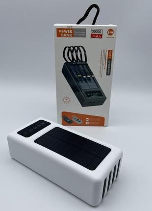 Умб (power bank) 309 — 30000 mah solar+кабель 4в1