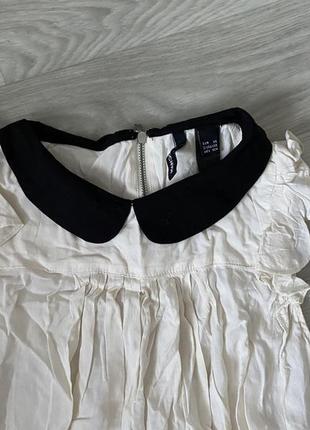 Молочна блузка з коміром і рюшами2 фото