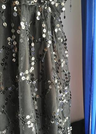 Короткий ошатне чорне/золоте сукня з паєтками9 фото