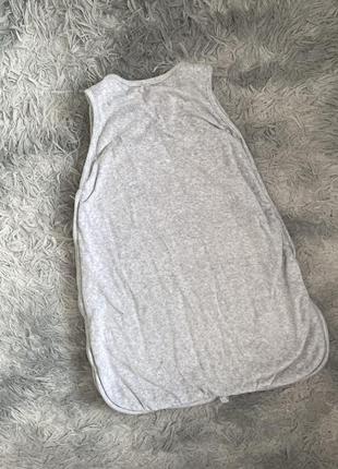 Сірий теплий спальник кокон для немовлят спальний мішок 0-3 мі...4 фото