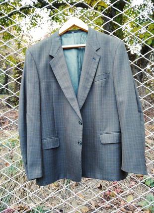 Оверсайз  винтажный пиджак с мужского плеча шерсть пье де пуль гусиная1 фото