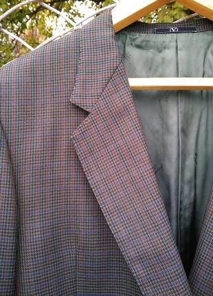 Оверсайз  винтажный пиджак с мужского плеча шерсть пье де пуль гусиная4 фото