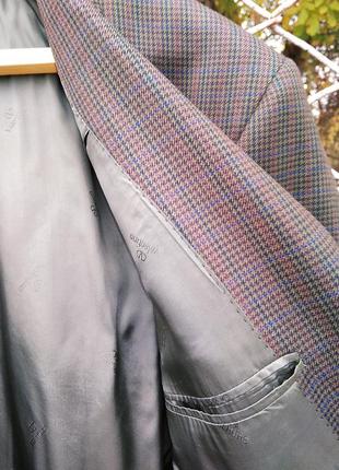 Оверсайз  винтажный пиджак с мужского плеча шерсть пье де пуль гусиная5 фото