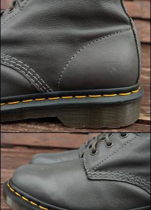 Dr. martens 1460 pascal virginia серые ботинки в стиле милитари на 8 люверсов мягкая кожа5 фото