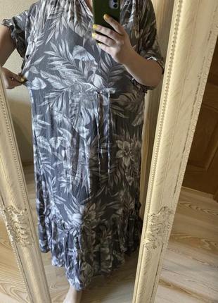 Шикарное стильное миди платье из вискозы 54-56 р7 фото