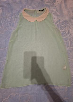 Прозрачная блуза с воротничком1 фото