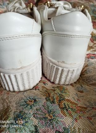 River island кросівки мокасини білі на рифленій підошві. 37-38 устілки 24 см6 фото