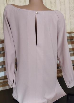 Легка пудрова блуза р.46-48 (інд.пошиття)3 фото