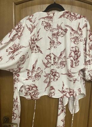 Качественная стильная свободная блуза на запах 44-46 р zara7 фото