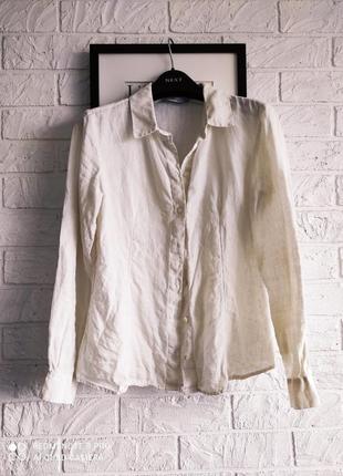 Рубашка льняная блуза 💯  бренд итальялия max &amp;co белый,m,s,38,36