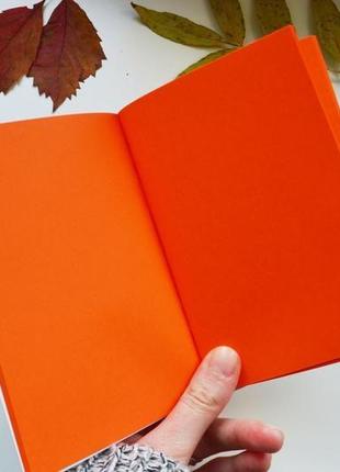 Авторский блокнот с ярко-оранжевыми страницами. лис. оригинальный подарок3 фото
