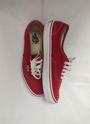 Vans authentic, низкие кеды, красные ( converse, skateboard, скейтерские )6 фото