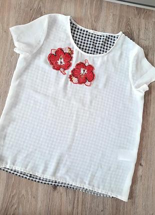 Блузка шифон с аппликацией